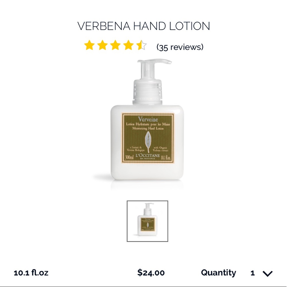 Verbena Hand Lotion 10.1oz♥️